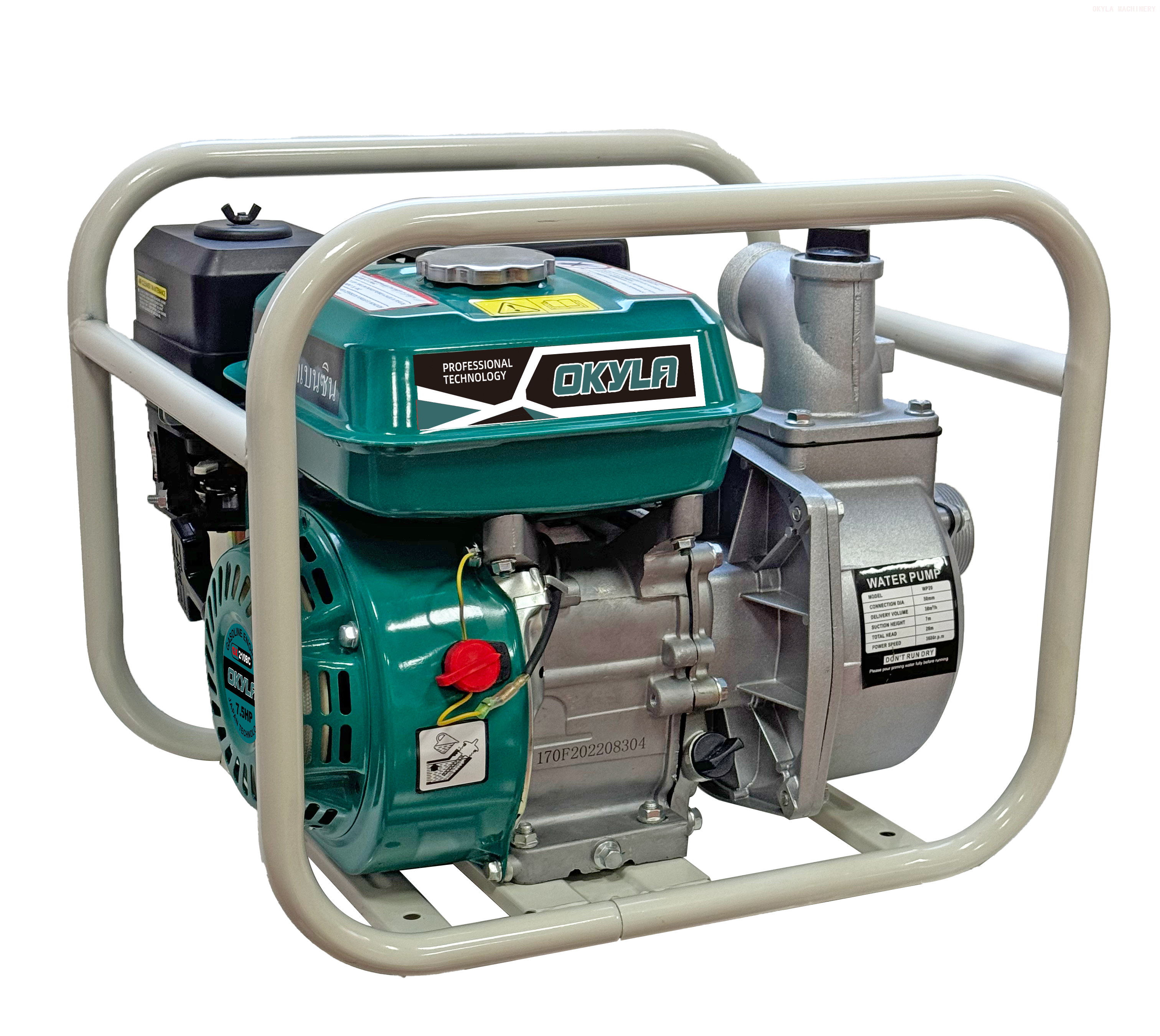 OKYLA WPW Gasoline/Petrol Water Pump with White Frame And Color Customed Engine 