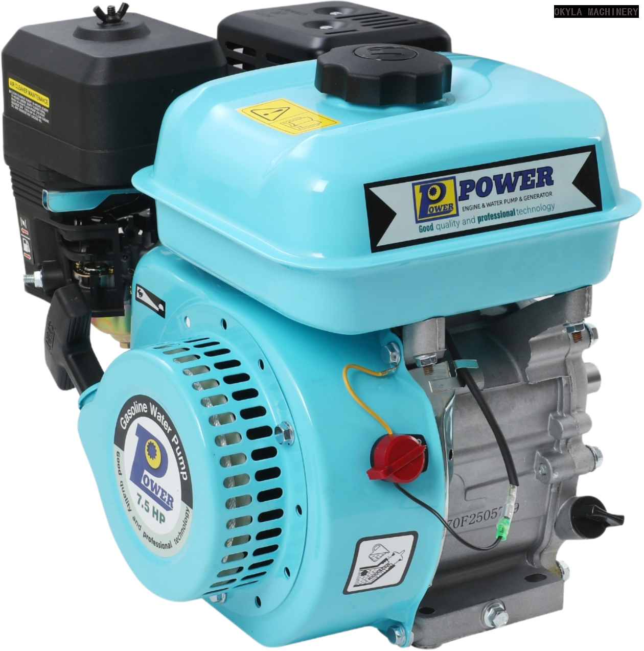 OKYLA Gasoline Engine New Blue color customed with Good Starter and Big Fuel Tank 7.5/6.5HP